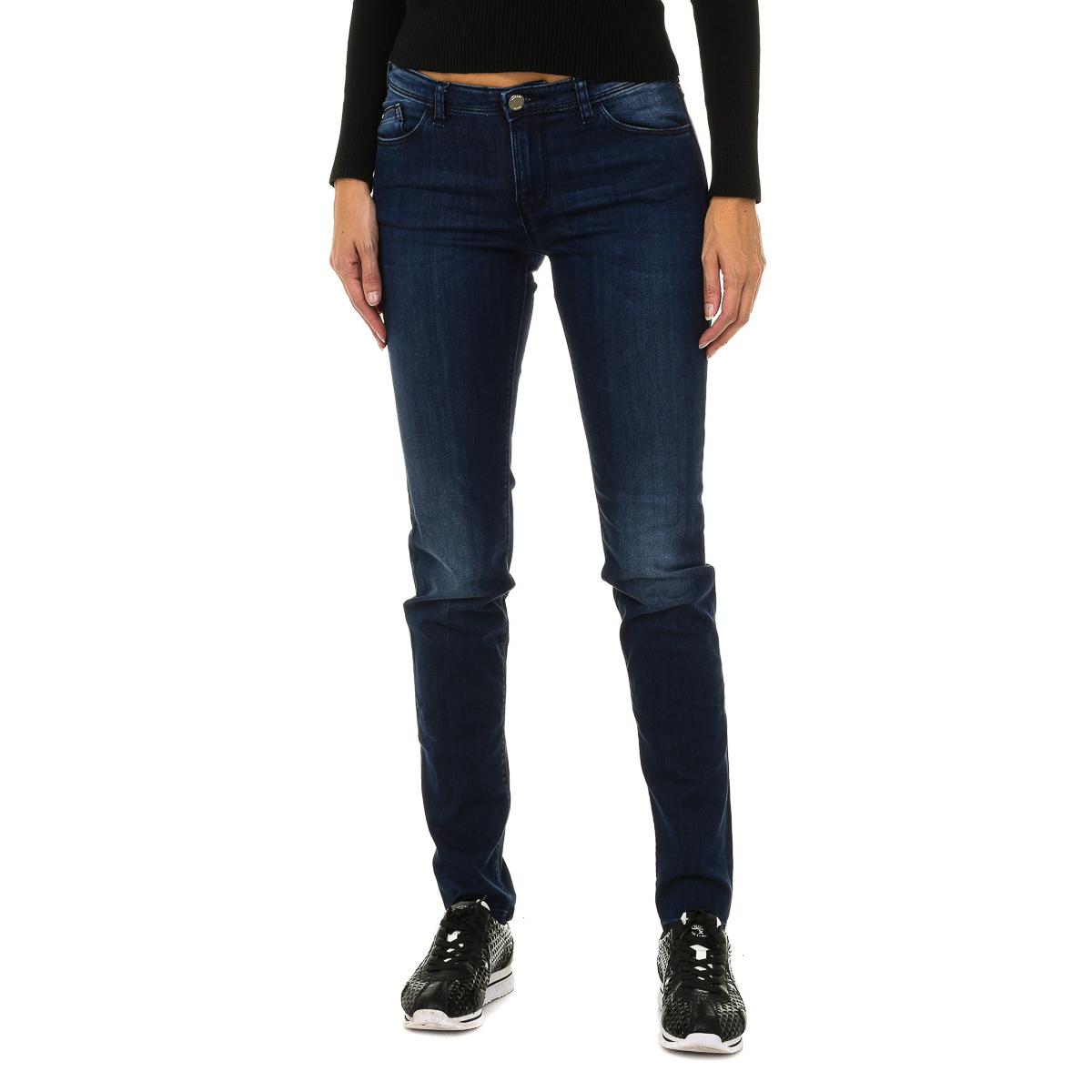 

Длинные брюки из эластичной ткани с эффектом потертости 3Y5J28-5DXEZ женщина