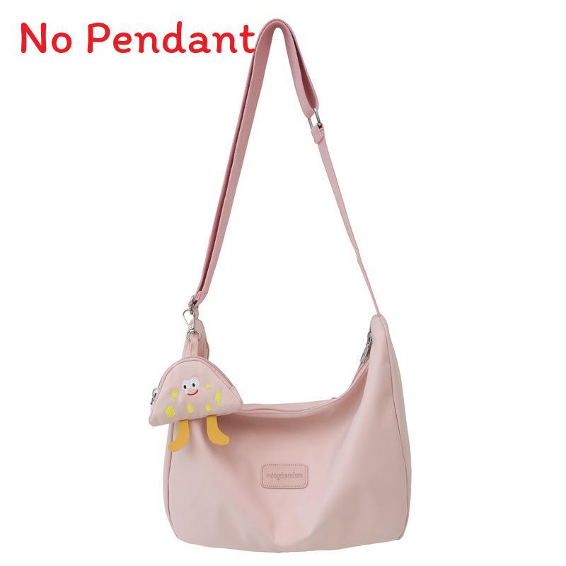 Nylon Single Shoulder Bag For Women With Zipper Closure And Phone Pocket For Casual Travel Use