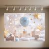 Cartoon Hot Air Balloon Teddy Bear Photography Backdrop Kids Birthday Party Decor Baby Shower Supplies Newborn Photo Shoot Prop