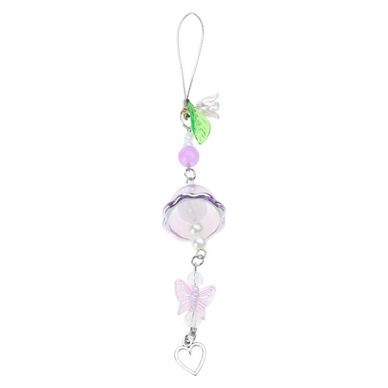 Flower Wind Chime Pendant Phone Charm Hangings Rope Cute Phone Chain Strap Bag Decoration Lanyard Keychain Accessories