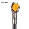 Dragon Claw Grasp Orange Glass Ball Silver Walking Cane Fashion Decorative Walking Stick Cosplay Cane Knob Crosier 93cm