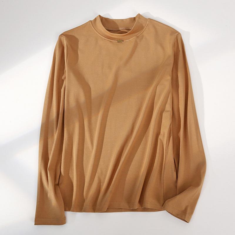 Cozy Autumn/Winter Slimming Base Layer Shirt - Skin-Friendly, Comfortable, and Warm Round Neck Top