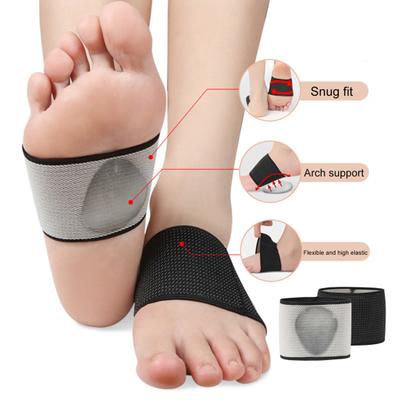 1 par de plantillas de soporte de arco con banda de alta elasticidad, suaves, acolchadas, transpirables, que absorben los golpes, alivian el dolor de pies planos, plantillas de compresión de arco para hombres y mujeres