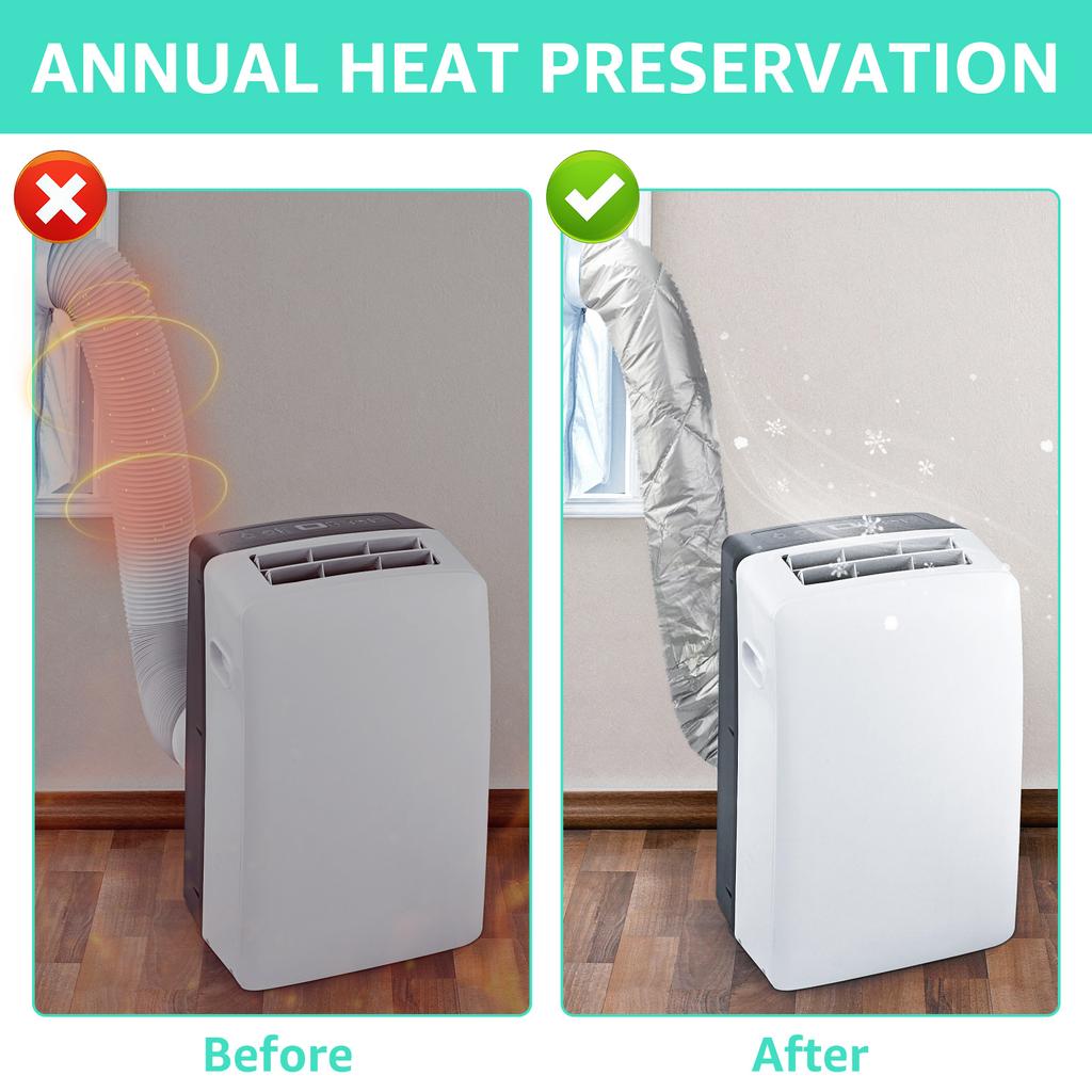 3 Layer Air Conditioner Hose Cover LightweightAC Insulated Hose Cover Wrap Portable Air Conditioner Hoses Sleeve for 5.9" Diame