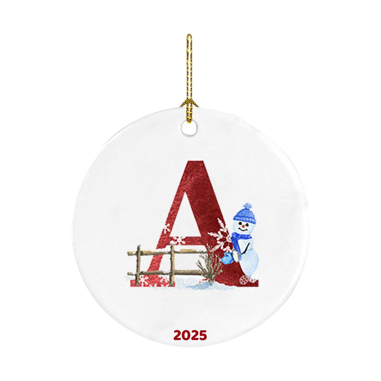 

26 Letters Santa Christmas Pendant Acrylic Car Pendant Christmas Tree Decoration One Size