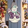 Rustic Style Christmas Hanging Ornaments 2D Flat Design Christmas Decoration  Front Door