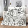 1pc Highland Cow And Sunflower Blanket - Made of Soft Flannel Material, Suitable for Use As a Comfortable Throw Blanket Or Warm Bedspread, Can Be Used