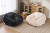 Sedia Sacco per Adulti, Sedia Lounge in Morbido Velluto a Coste, Confezionata Sottovuoto e Senza Montaggio, per Soggiorno, Camera da Letto, Balcone(beige)