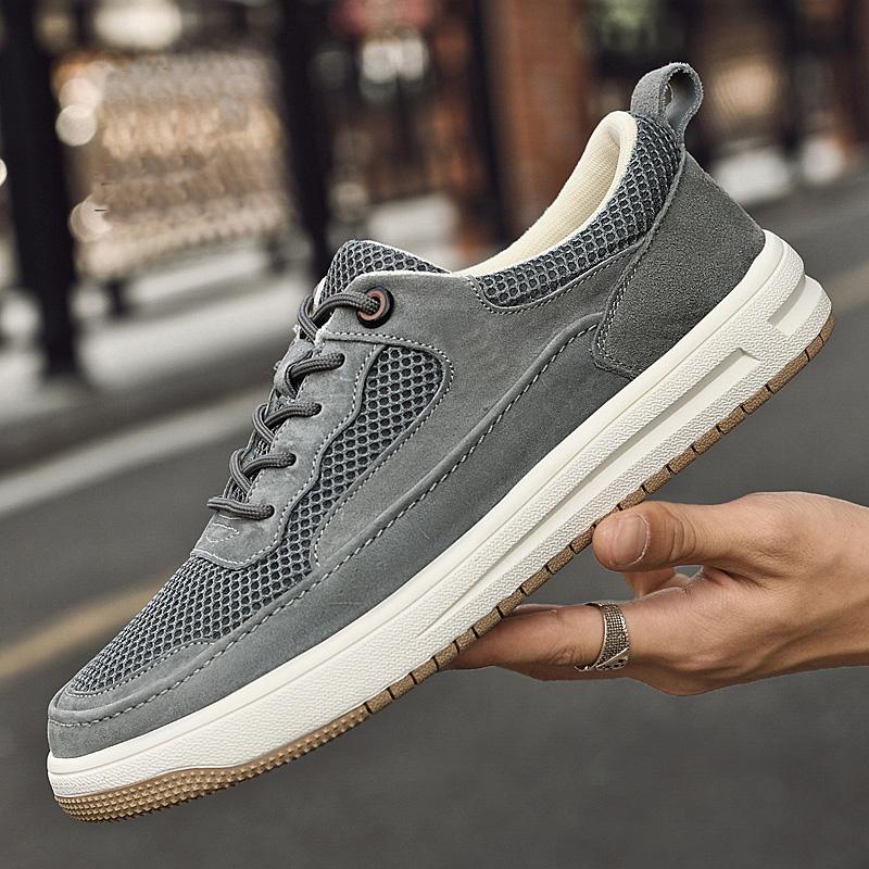 Genuine Leather Men's Shoes New Man Casual Shoes Breathable Skateboard Footwear Hot Sale Sneakers Leisure Walk Trainers