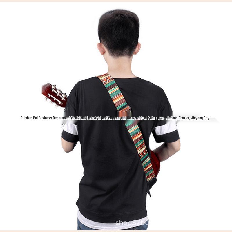 Ethnic Style Polyester Guitar Strap for Classical, Electric, and Acoustic Guitars