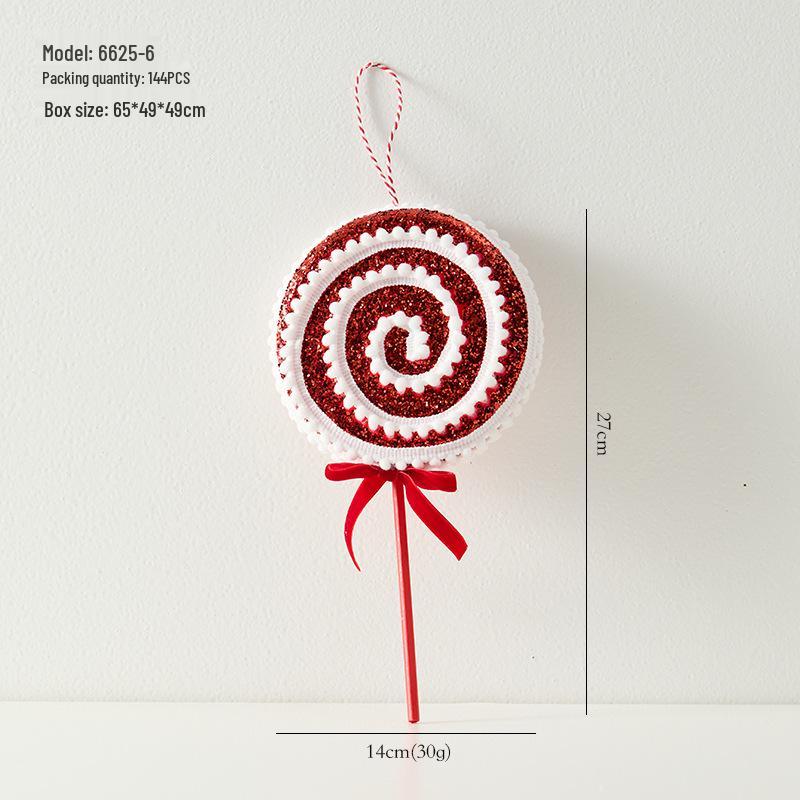 Christmas Red & White Irregular Shaped Ornaments: Balls, Candy Canes, Lollipops for Tree Decoration