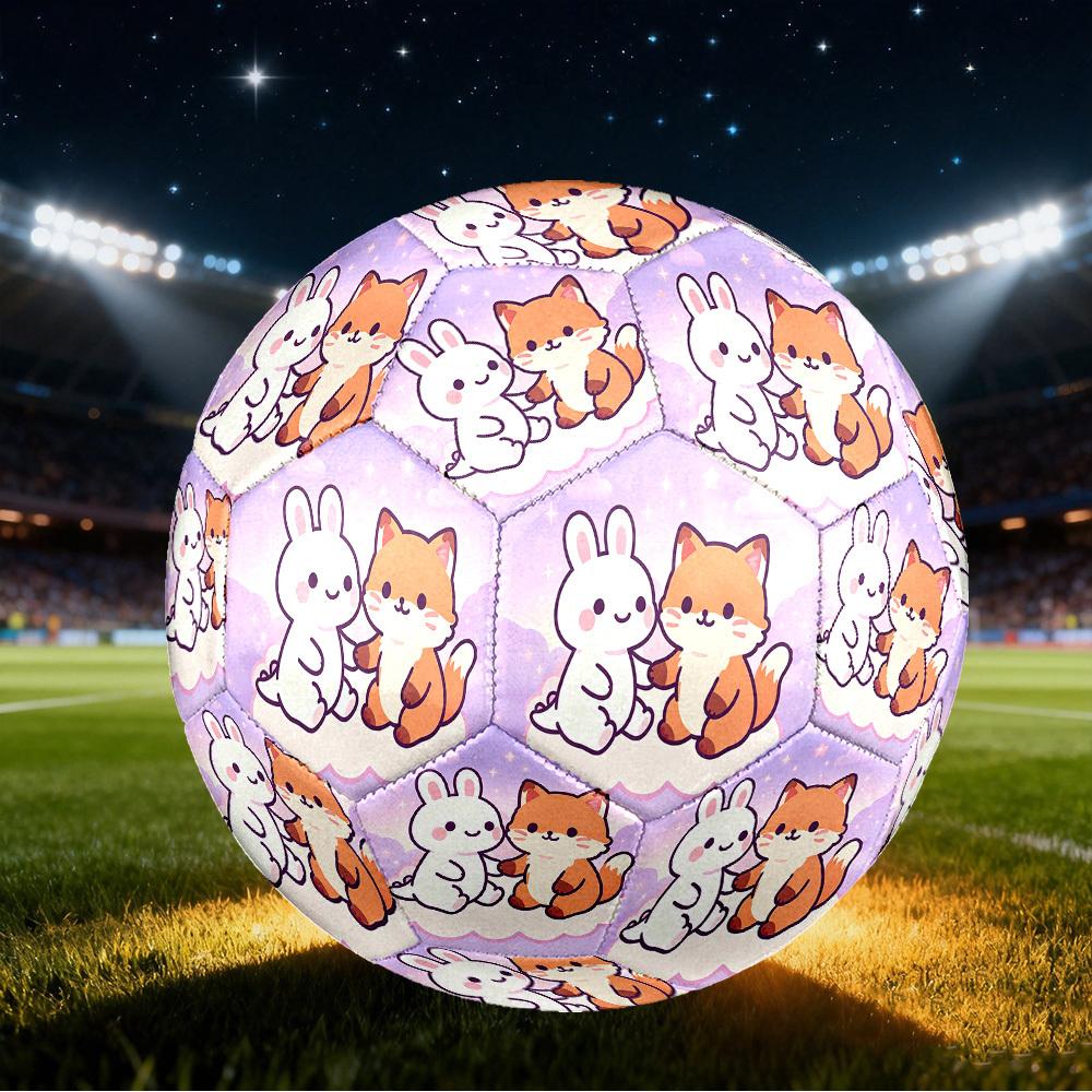 1pc Cute Animal Friends Size 5 Soccer Ball Professional Match Training Football Indoor &Outdoor Sports Ball Training Ball Lightweight Durable Y3