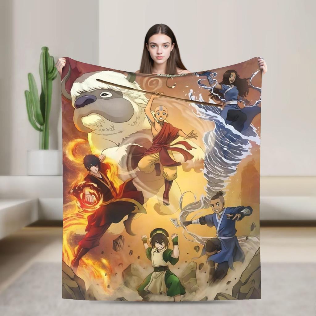 Avatar The Last Airbenders Blanket Soft Funny Plush Bedding Throws For Kids Living Room Flannel Bedspread Bed Cover