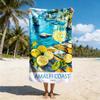 Amalfi Coast Italy Lemon Wine Glass Beach Towel Sand Free Blanket Mediterranean Scenery Print Travel Towel Summer Holiday