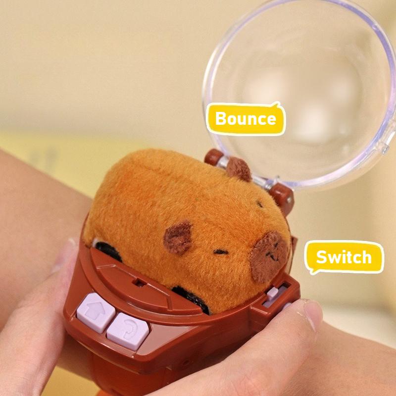 Capybara Kids Watch Remote Control Car 2.4G Rc Wrist Car With One-Key Pop Cover Dustproof Rechargeable Gift For Boys Girls