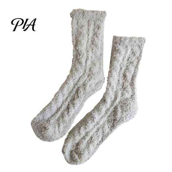 Cute Macaron Color Warm Socks Thickened Plush for Women, Thermal Sleep Socks, Coral Fleece Cozy Pajama Soft House Floor Winter Autumn Cold Weather