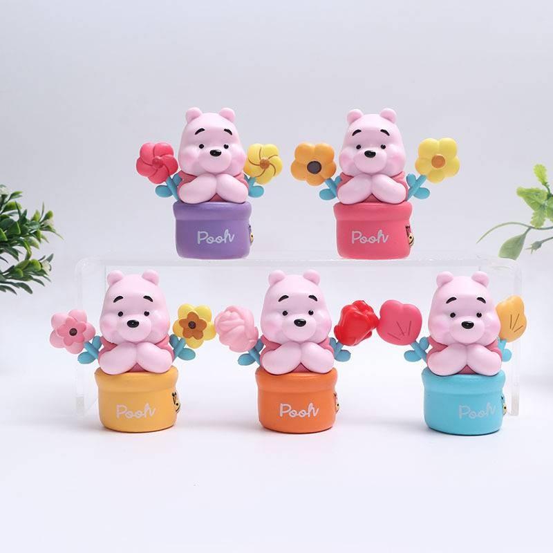 Adorable Winnie The Pooh Bear Creative Flower Pot Figurine Decorative Toy Model