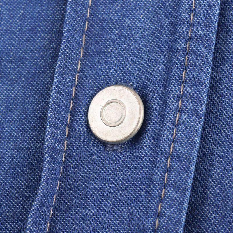 Kaslead New Arrival Women's Clothing Fashion Style Denim Effect Cotton Flat Lapel Long Sleeve Shirt 6929061