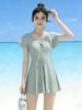 Women's 2026 One-Piece Skirt-Style Swimwear: Tummy-Slimming, Conservative, Korean Hot Spring Wear
