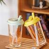 High Aesthetic Printed Straw Cup, Glass Cup with Lid, Portable Flip Over Student Water Cups, Beverage Beer Glass, Wine Glasses