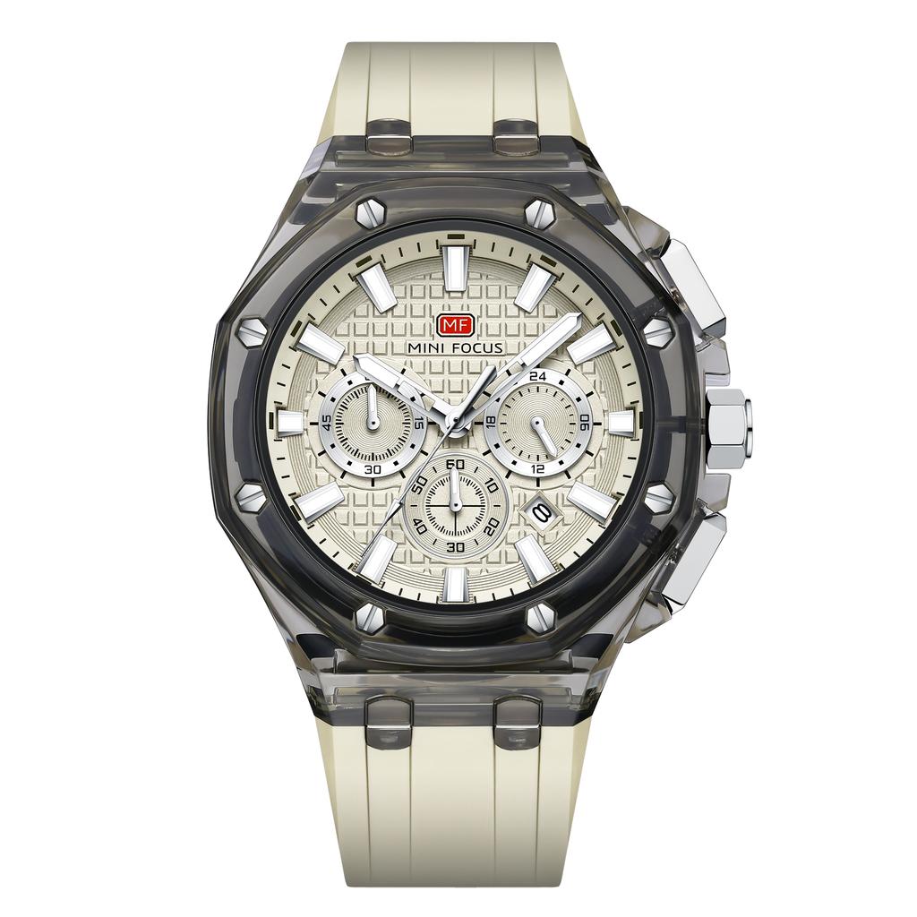 Multifunctional Casual Quartz Watch Mens Watches Waterproof Transparent Case Wrist Watch with Luminous Hands