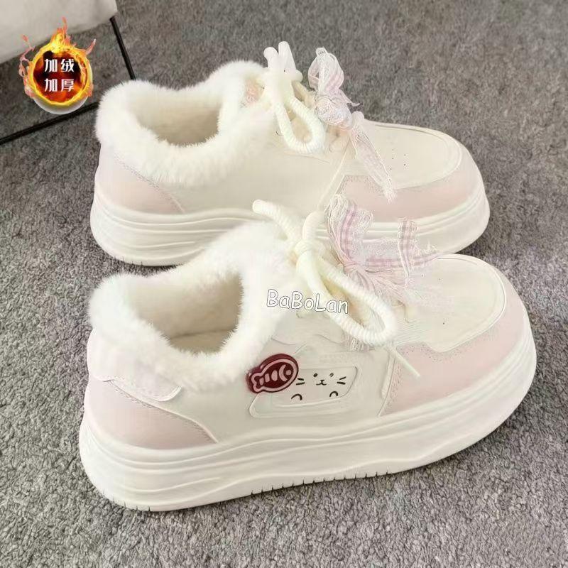

Cotton shoes versatile casual sports board shoes 2025 new model with plush bread shoes for women 40