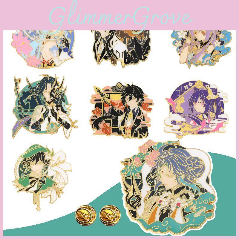 Premium Quality Genshin Impact Character Badge Eye-catching Metal Brooch