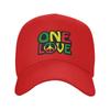 Custom Fashion Unisex ONE LOVE With Peace Symbol Baseball Cap Adult Jamaican Reggae Adjustable Dad Hat Unisex Sports Snapback Caps