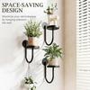 Sturdy Iron Wall Mounted Plant Holder Space Saving Planter Rack Storage Shelf  Office Decor