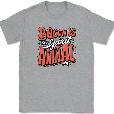 Bacon Is My Spirit Animal T-Shirt Funny Meat BBQ Grilling HP Wizard Humor Tee