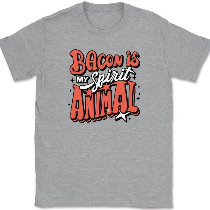 

Bacon Is My Spirit Animal T-Shirt Funny Meat BBQ Grilling HP Wizard Humor Tee XL