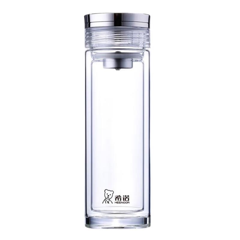 Xinuo 300mL Double-Layer Antibacterial Glass Tea Infuser Cup