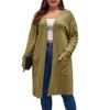 Damenmode, lässig, lange Strickjacke, große Größe, langärmelig