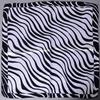 [BYSIFA] Black White Striped Women Small Square Scarf Spring Autumn Professional Silk Scarf Brand Magic Scarves 52*52cm
