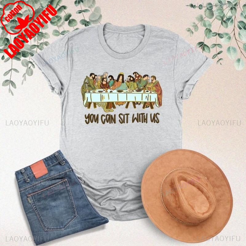 You Can Sit with Us The Lords Supper Christian Shirt Religious Christian Easter Gifts Faith Based  Graphic T Shirts Aesthetic
