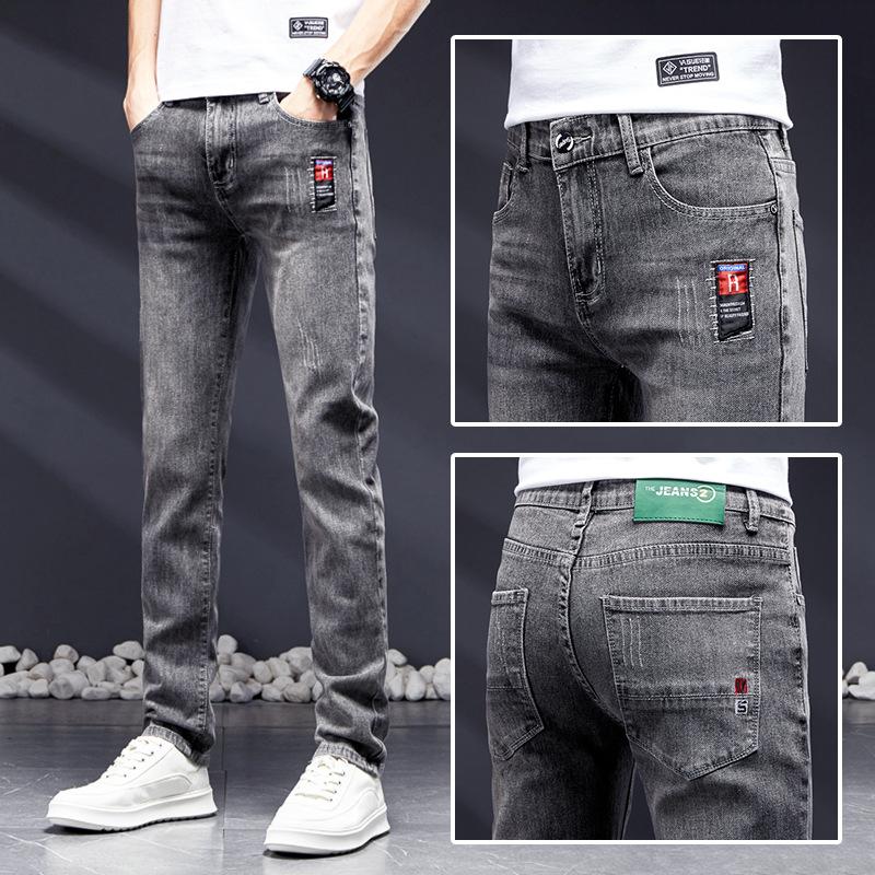 JYL New Washing Machine Daily Trousers Men's Spring and Autumn Elastic Jeans Straight