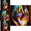 Mermaid Resin Animal Table Lamp With Colorful Retro Design For Gift And Home Decor