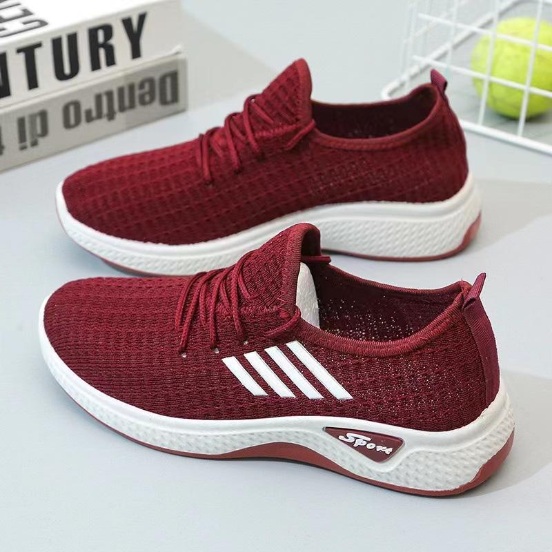 Spring and Autumn Versatile Breathable Flying Weaving Women's Comfortable Casual Trendy Shoes Women's Sneakers Running