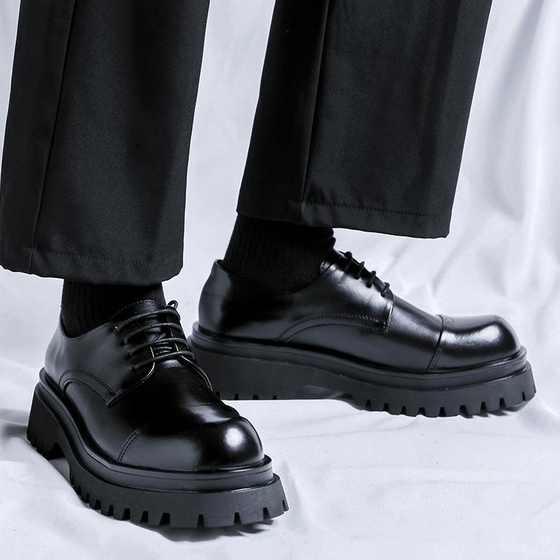 Fashion Men's height increasing leather shoes fashionable and casual new styleStylish Business Men Thick soled High Quality Trendy Men