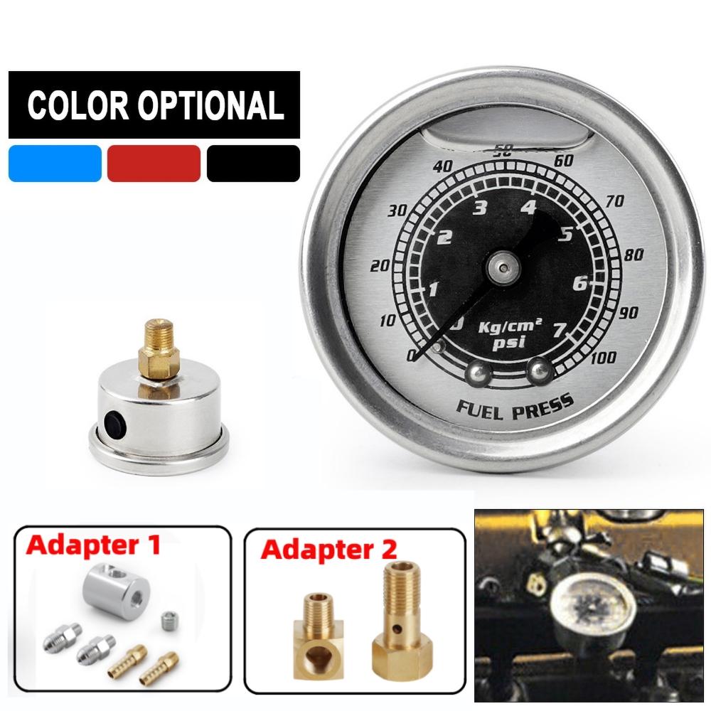 NPT 1/8 Car Fuel Oil For Honda Civic CRX Acura Mitsubishi Eclipse PSI Pressure Liquid Filled Gauge Oil Fuel Pressure Gauge