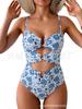 Women's One-piece Swimsuit, Button-down Bikini Sexy Swimsuit, Hollow Swimsuit.