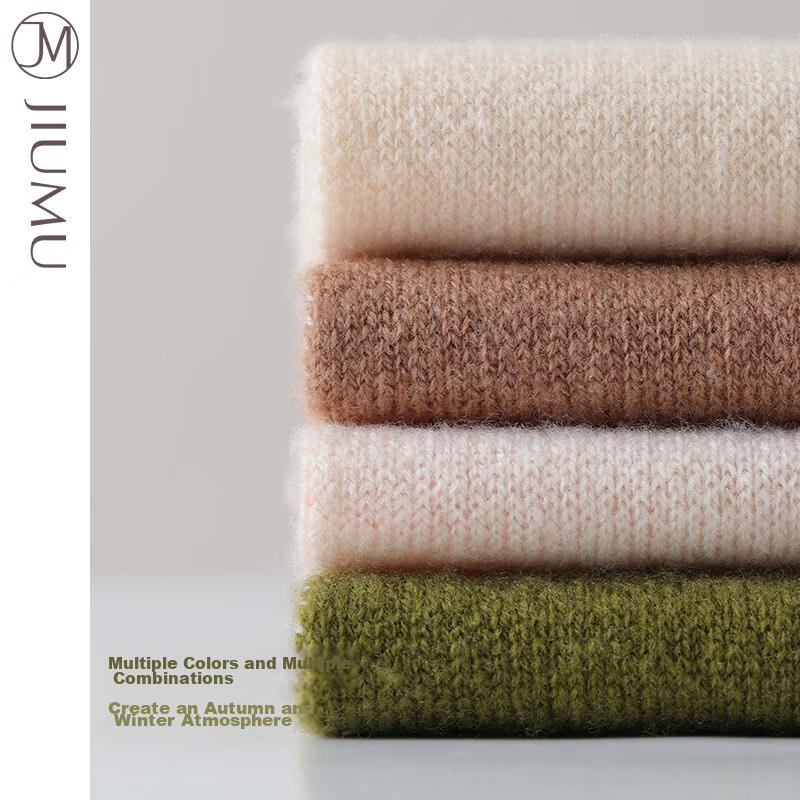 JIUMU Pure Wool Scarf for Women, Autumn And Winter Ladies' Warm Neck Warmer, Lightweight Winter Neck Protection Short Scarf