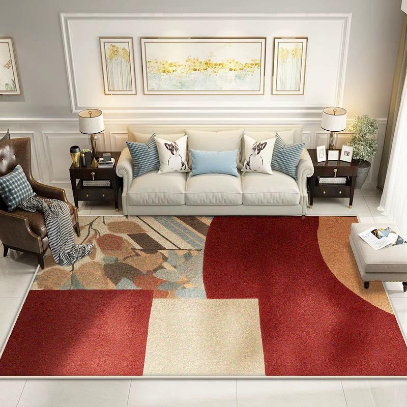 Nordic Abstract Living Room Carpet Flower Plant Decoration Bedroom Bedside Soft Large Rugs Lounge Non-slip Washable Floor Mat