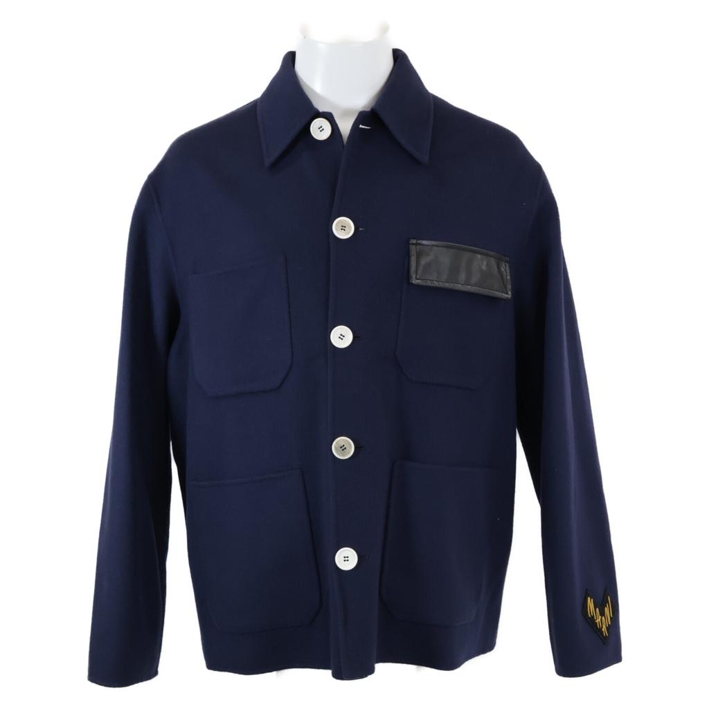 MARNI [Excellent Condition/Domestically Authorized] GUMU0090KN UTW982 Wool x Cashmere Coverall/ Jacket 44 NavyUsed
