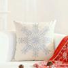 Christmas Tree Snowflake Faux Embroidery DoubleSided Pillow Cover Zippered Cushion Case for Sofa Decor