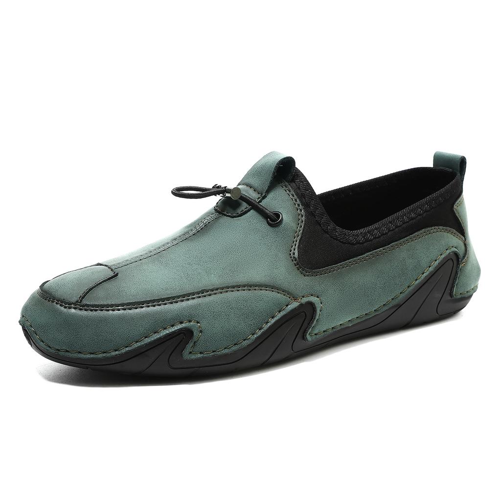 2025 men's beanie shoes casual leather shoes men's soft-soled octopus outdoor lace-up driving shoes men