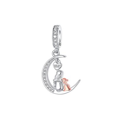 Kupfer Mama Mädchen Liebe Dich Für Immer Anhänger Charms Passend für Original Armbänder Diy Geburtstags Schmuck Geschenk