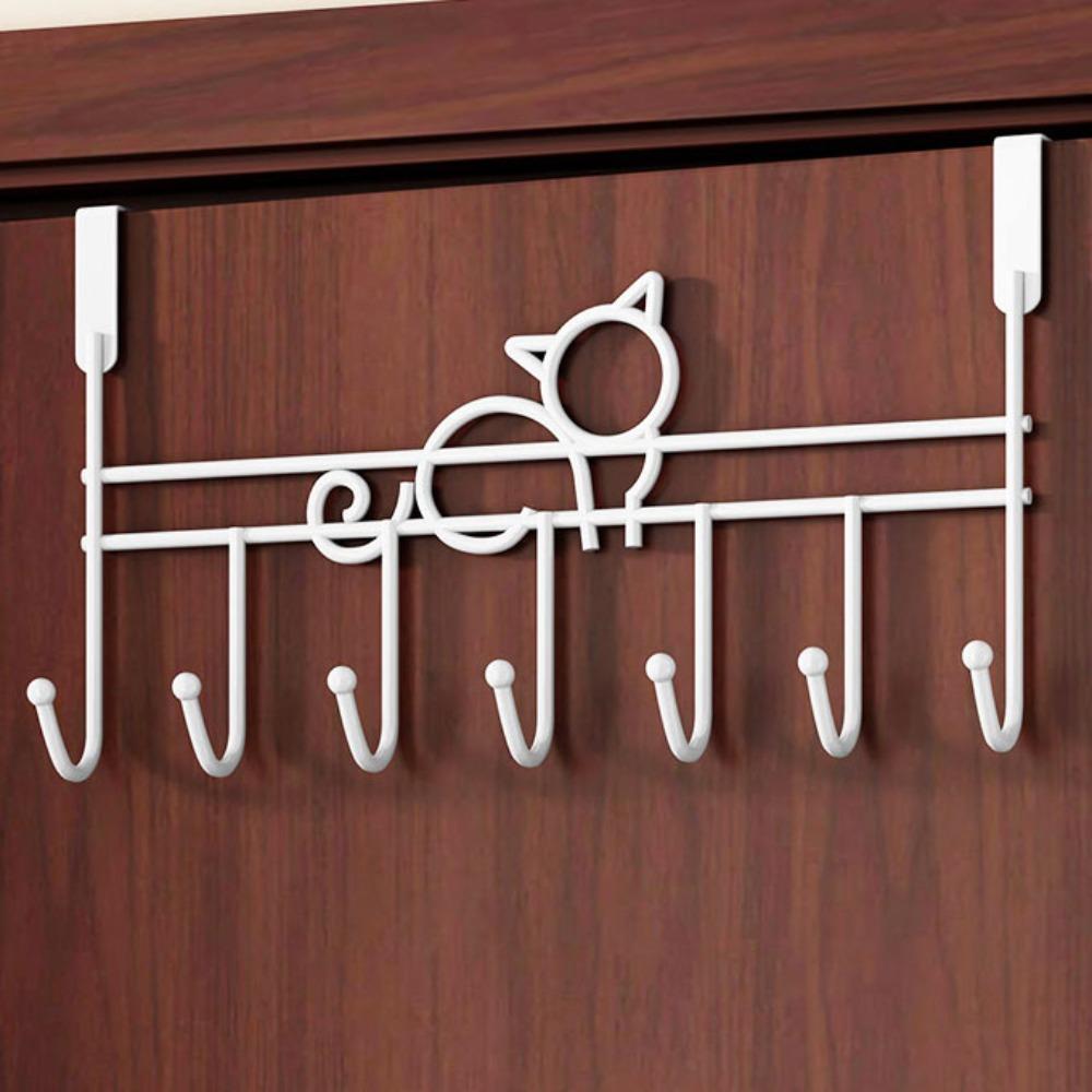 7 Hooks Over Door Hooks Space Saving Door Hanger Rack Door Storage Hook  Kitchen Organizer