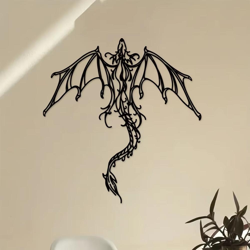 Mythic Dragon Metal Wall Decor (1pc) - Fantasy for Home. Great for Game Room & Man Cave. Gift for Him.