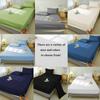 Waterproof Fitted Sheet Bedding Cover Bed Cloth Solid Color Mattress ,Soft Breathable Noiseless Bed Cover Deep Pocket Large Size